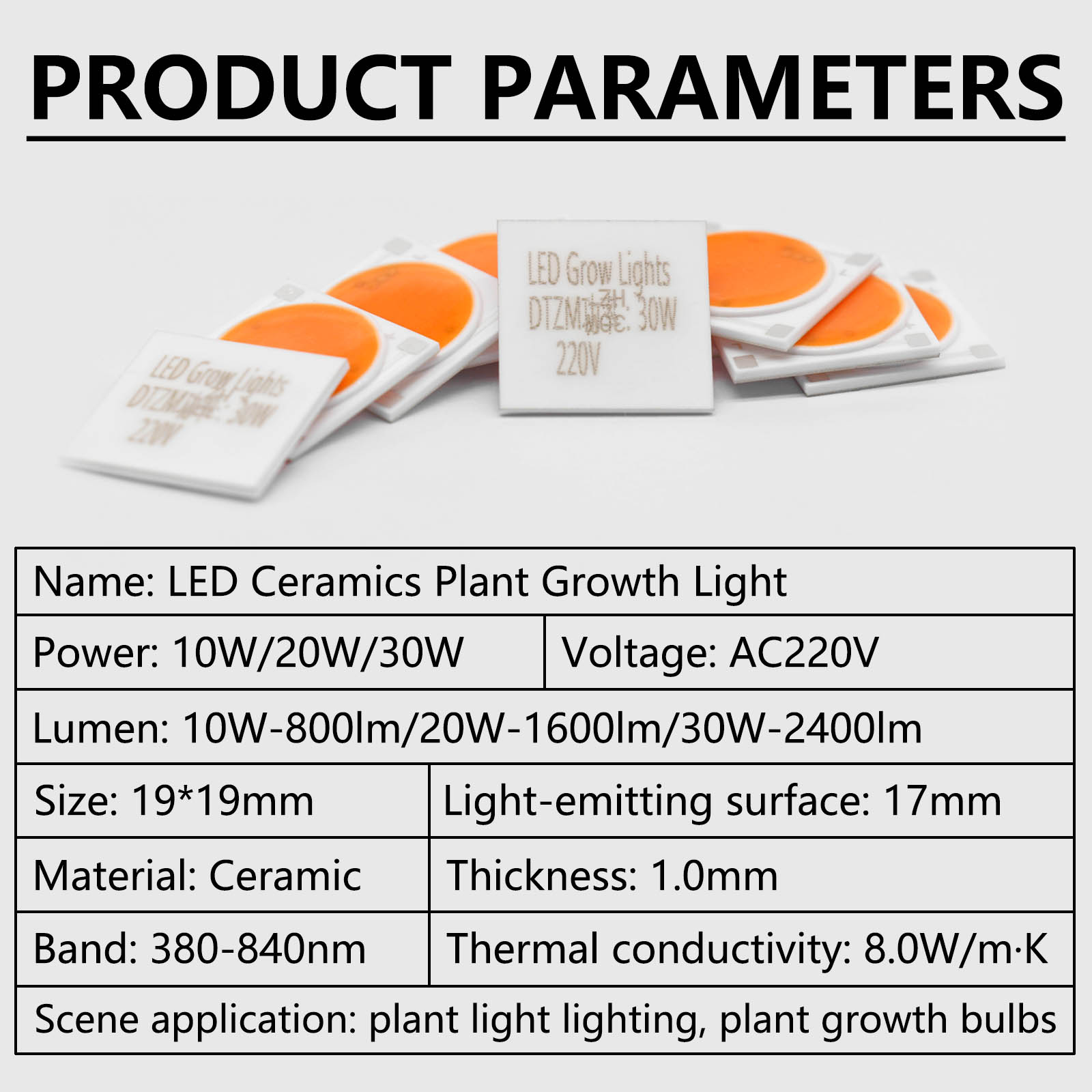 5pcs Ceramics Base LED COB Chi - Plant Grow Light Full Spectrum 评论和价格