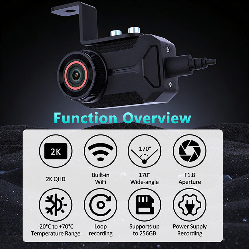 2K Motorcycle Dash Cam WiFi Dr - Garden Camera 评论和价格
