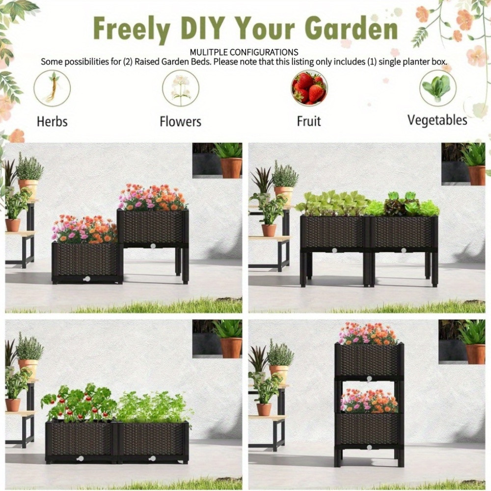 Garden Raised Bed, Elevated Fl - Self Watering Planter 评论和价格